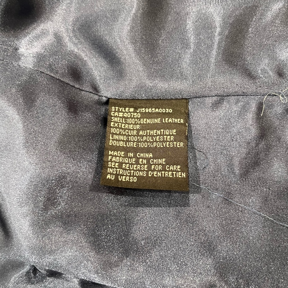 Vintage 100% Leather Jacket Coat With Silver Hardware Hidden Front Pockets Y2K - Picture 9 of 11